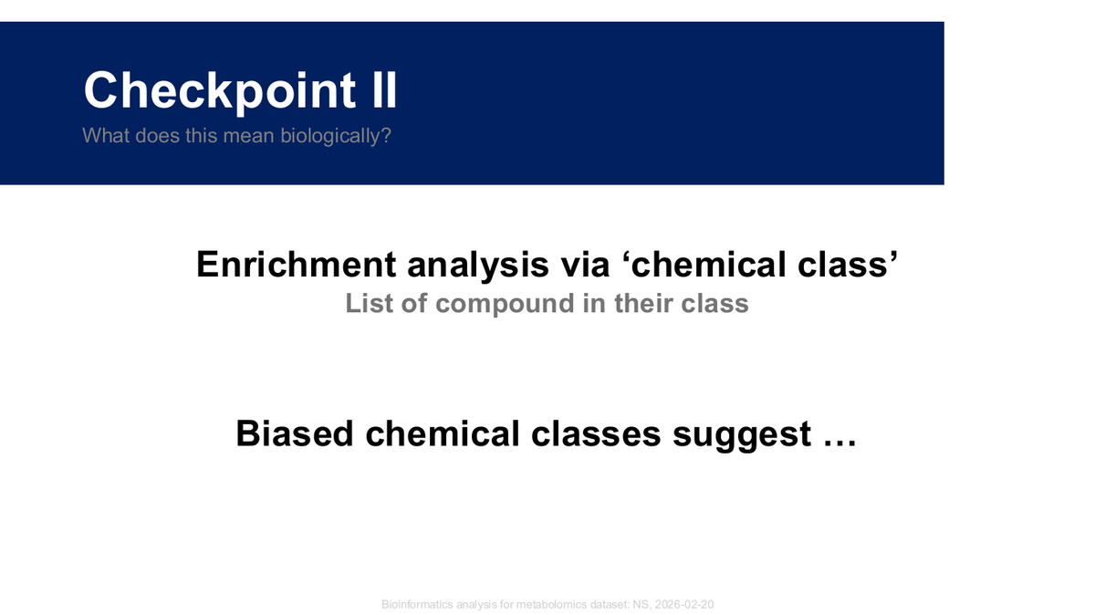 Checkpoint II — biased chemical classes บ่งบอกอะไร